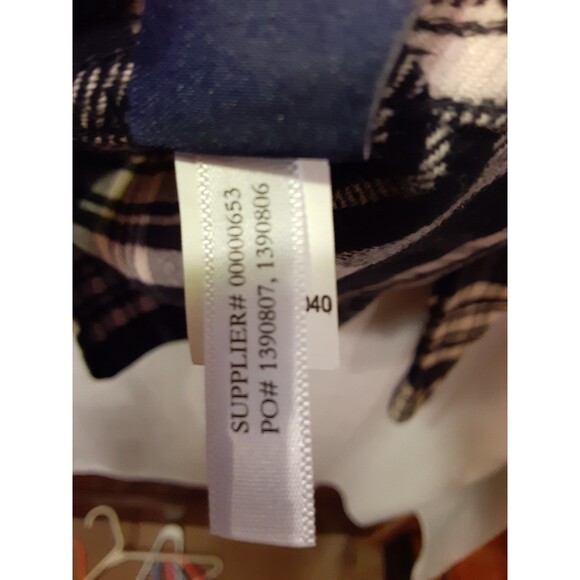 Chaps Zip Up Size Extra Small Black/ Cream Warm Flannel Shirt - Picture 11 of 12